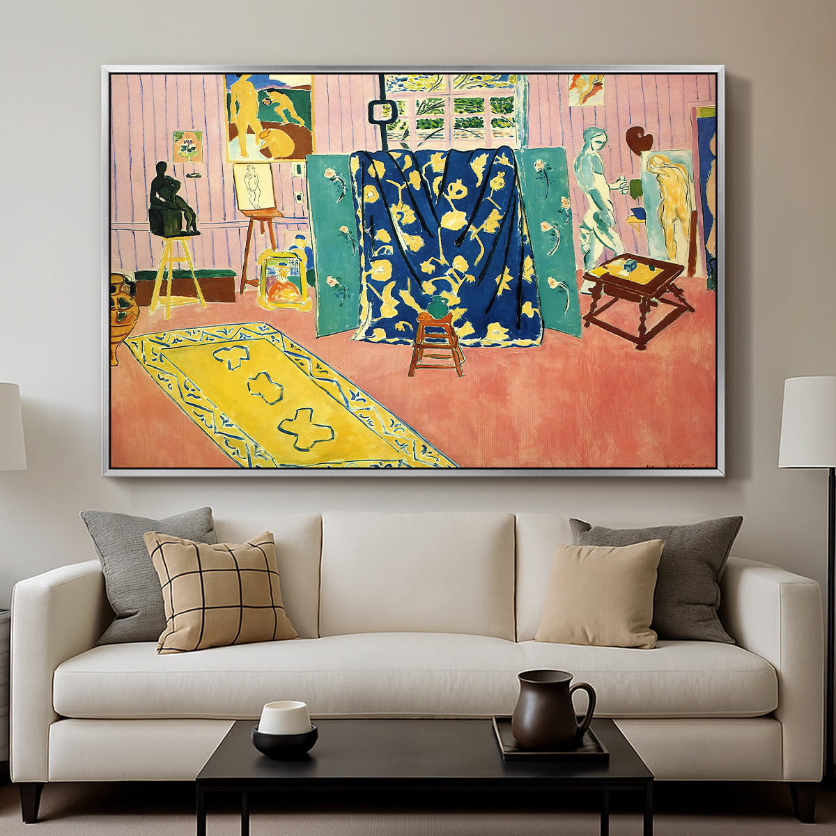 The Pink Studio (L'Atelier Rose), 1911 - Floater Framed Canvas Print