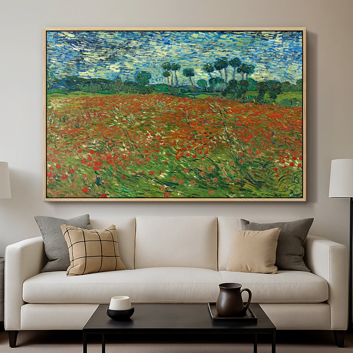 Field with Poppies, 1889 - Floater Framed Canvas Print