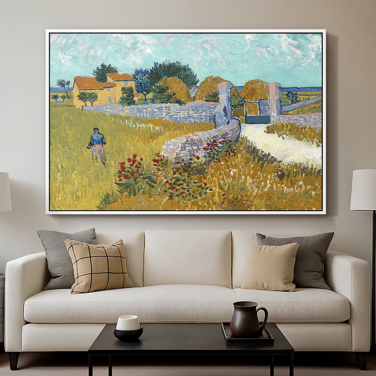 Farmhouse in Provence, 1888 - Floater Framed Canvas Print
