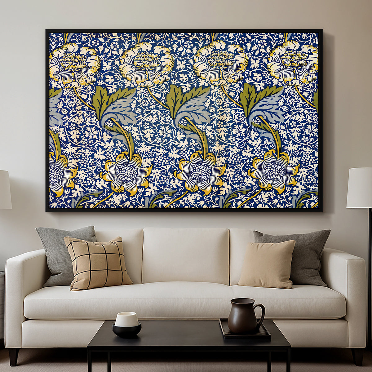 Kennet - Indigo/Gold, 1883 - Floater Framed Canvas Print
