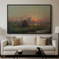 Haystack at Sunset, 1880 - Floater Framed Canvas Print