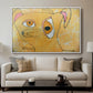 Cubist Dog with Stars (Student Art) - Floater Framed Canvas Print