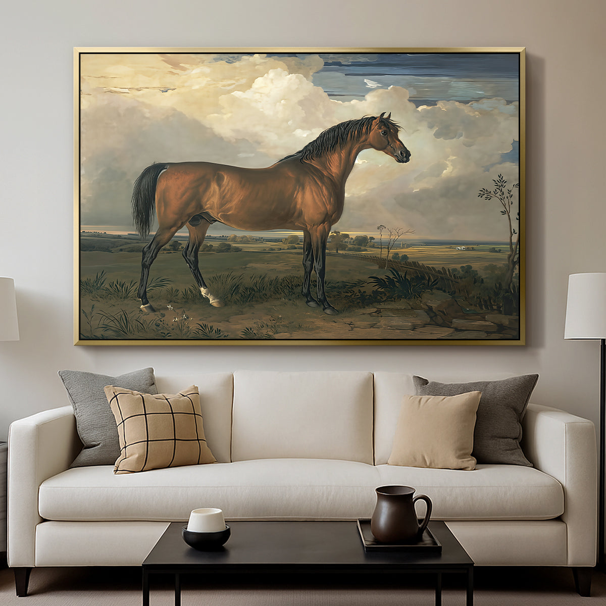 Eagle, A Celebrated Stallion, 1809 - Floater Framed Canvas Print