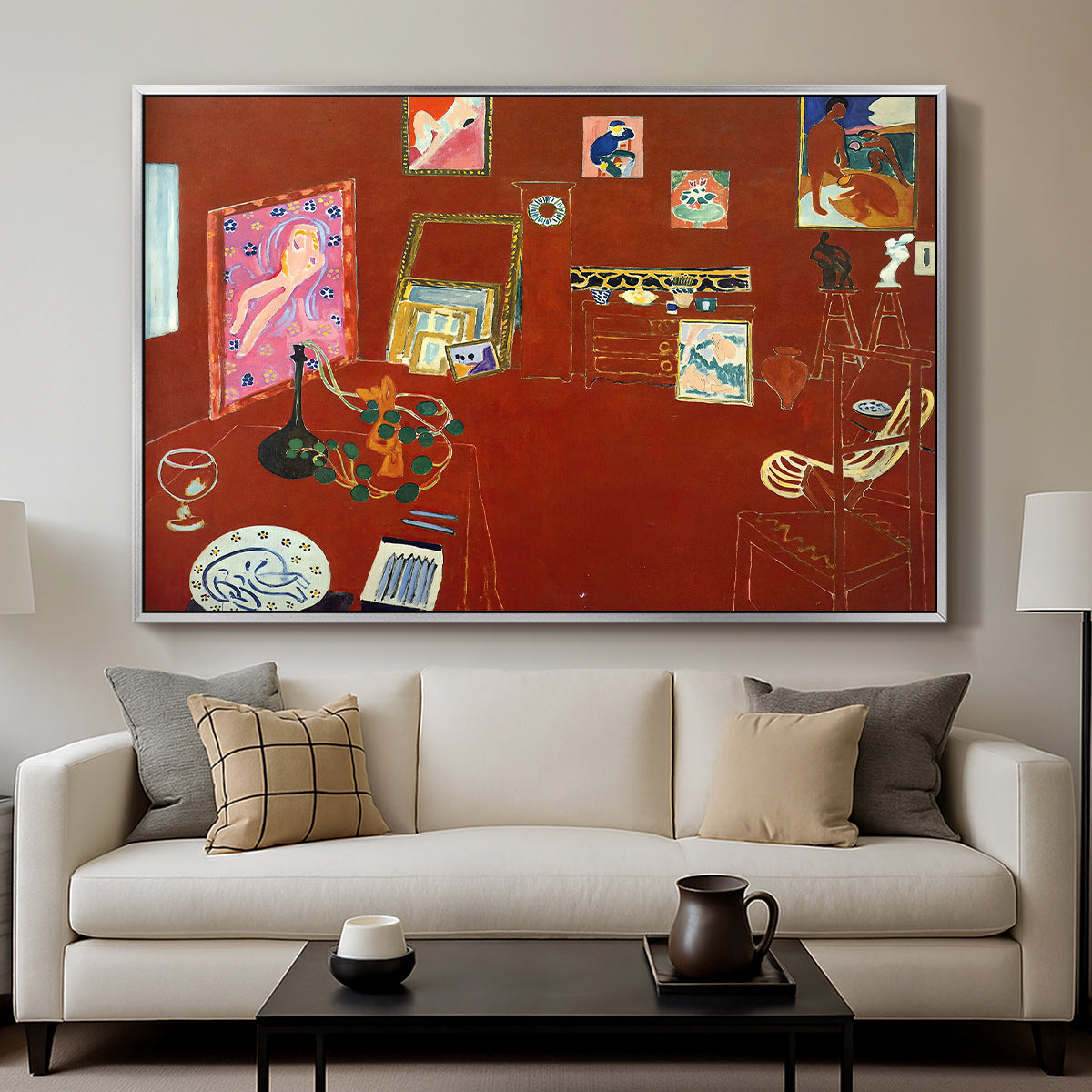 The Red Studio (L'Atelier Rouge), 1911 - Floater Framed Canvas Print