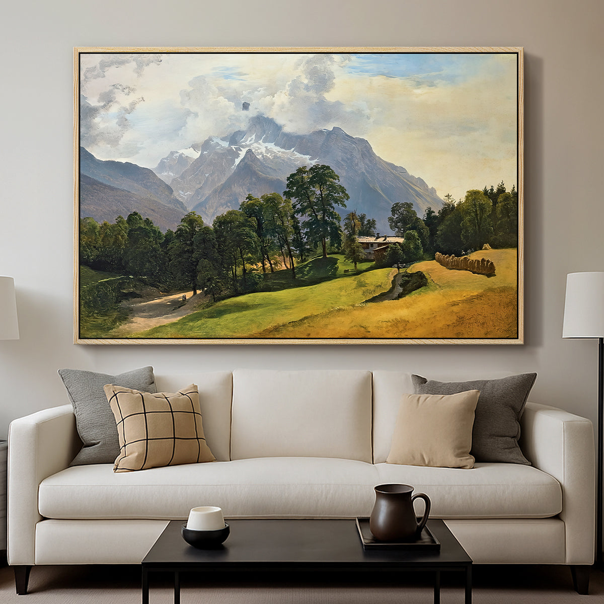 Mountains in Berchtesgaden - Floater Framed Canvas Print