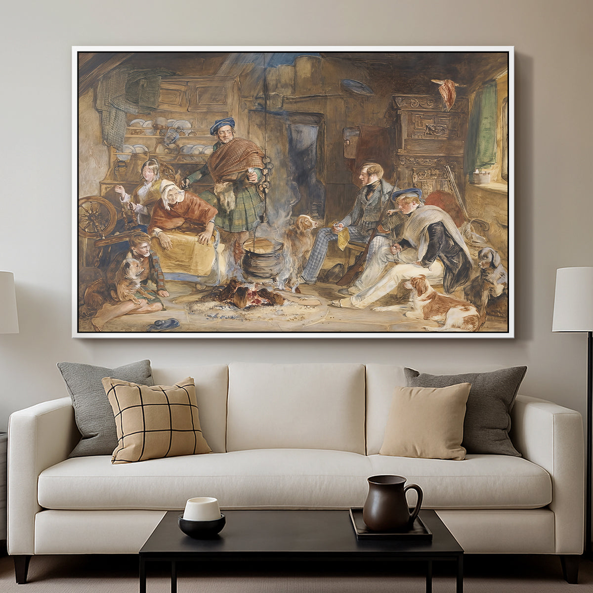Highland Hospitality, 1832 - Floater Framed Canvas Print