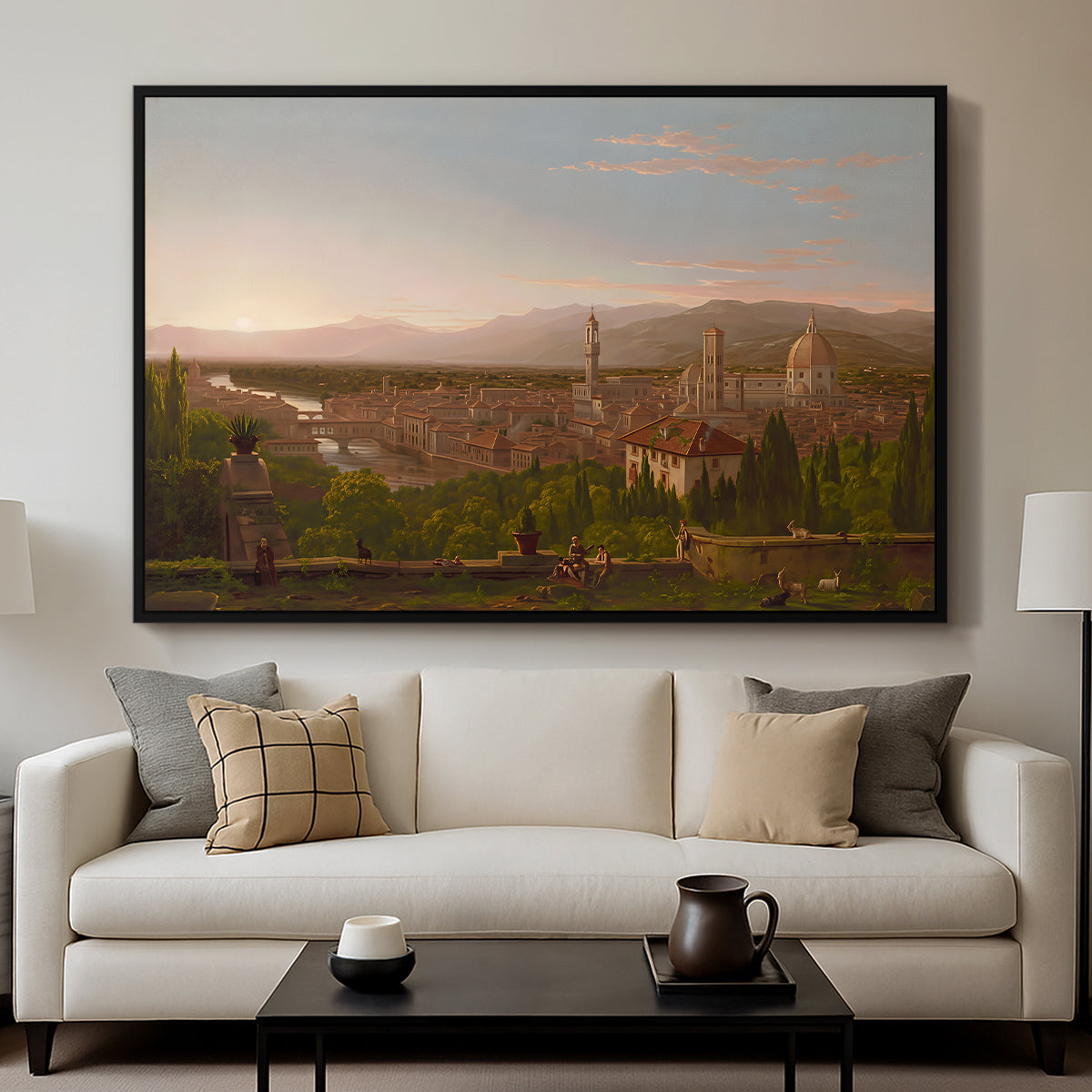 View of Florence from San Miniato, 1837 - Floater Framed Canvas Print