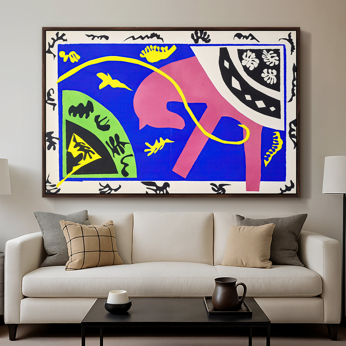 The Horse, the Rider and the Clown, from Jazz, 1947 - Floater Framed Canvas Print