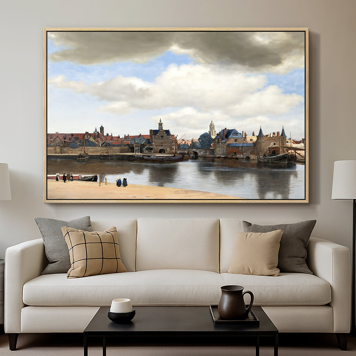 View of Delft, c. 1660-1661 - Floater Framed Canvas Print