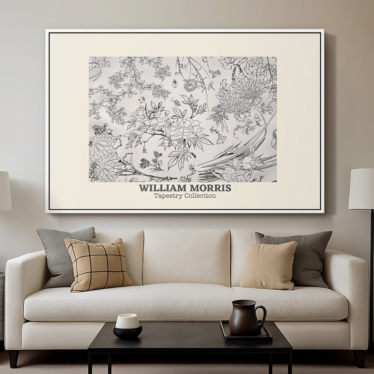 Fleurs, 1866 (Morris Inspired) - Floater Framed Canvas Print