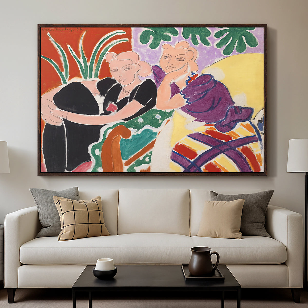 The Conversation, 1938 - Floater Framed Canvas Print