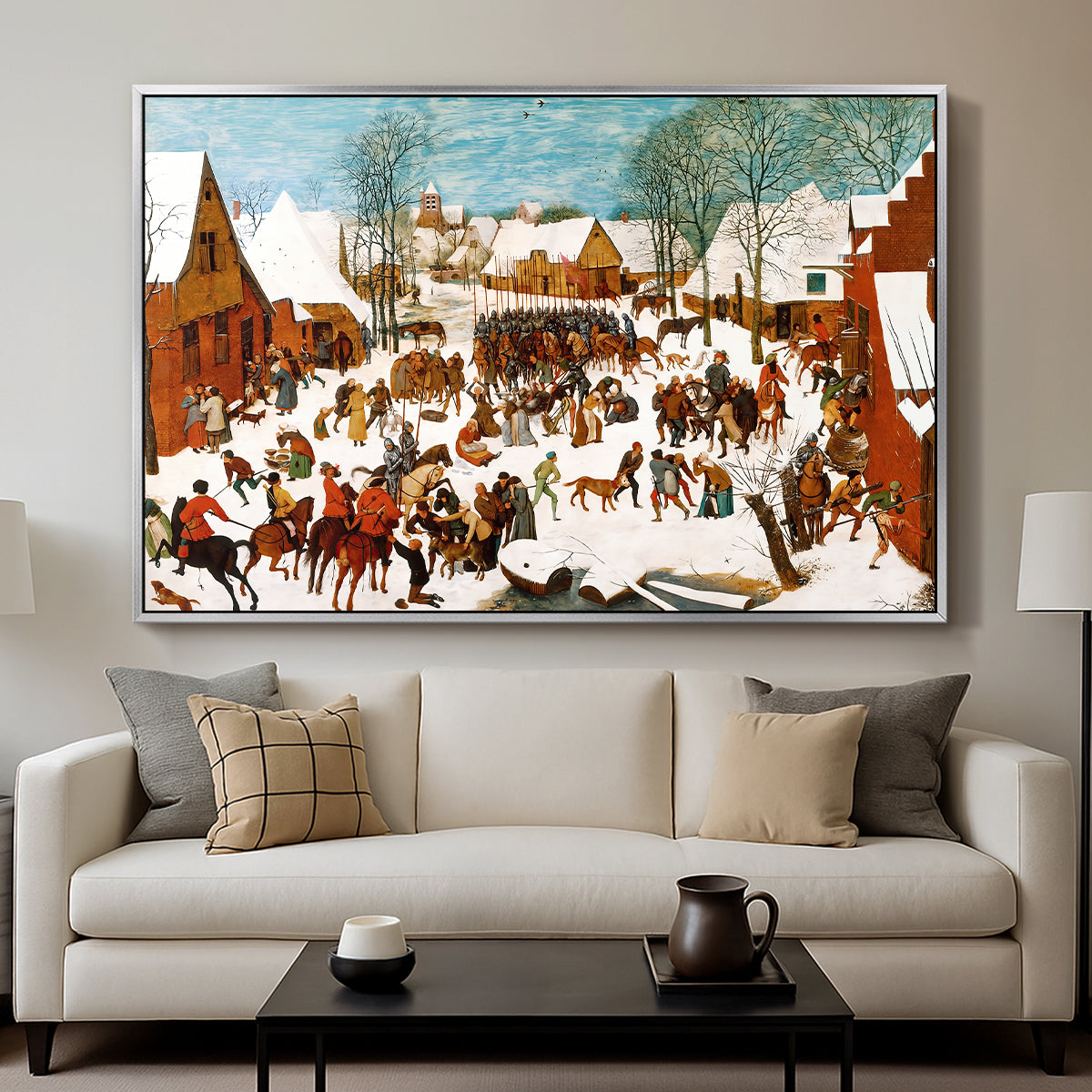 Massacre of the Innocents, c. 1565-1567 - Floater Framed Canvas Print