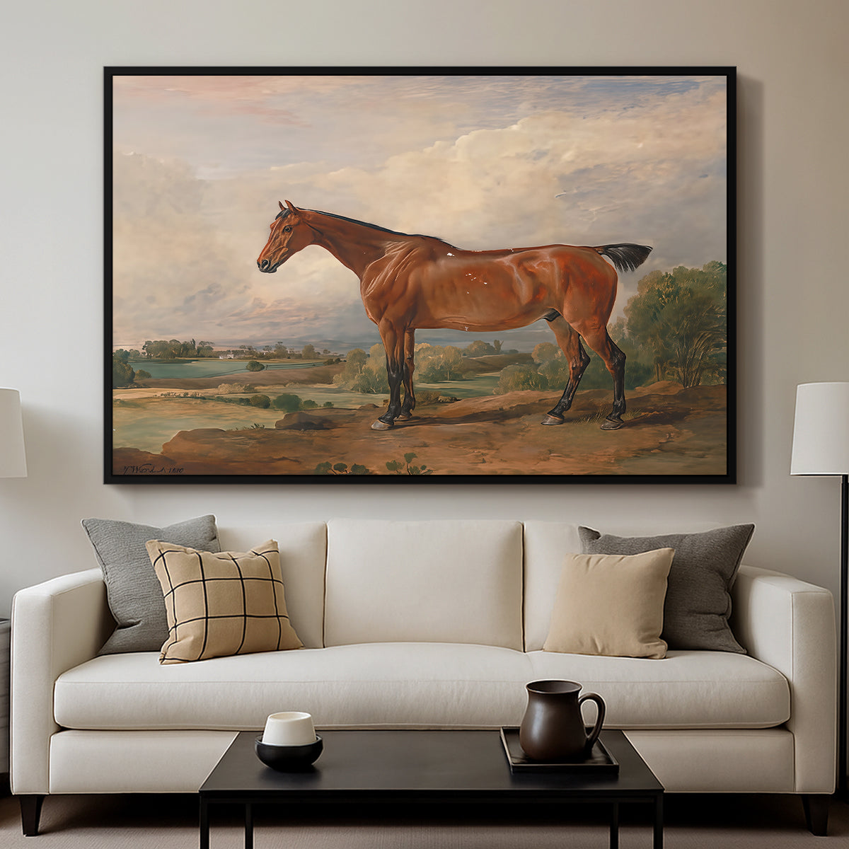 A Hunter in a Landscape, c. 1810 - Floater Framed Canvas Print