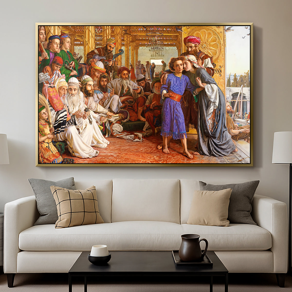 The Finding of the Saviour in the Temple, 1854-1860 - Floater Framed Canvas Print
