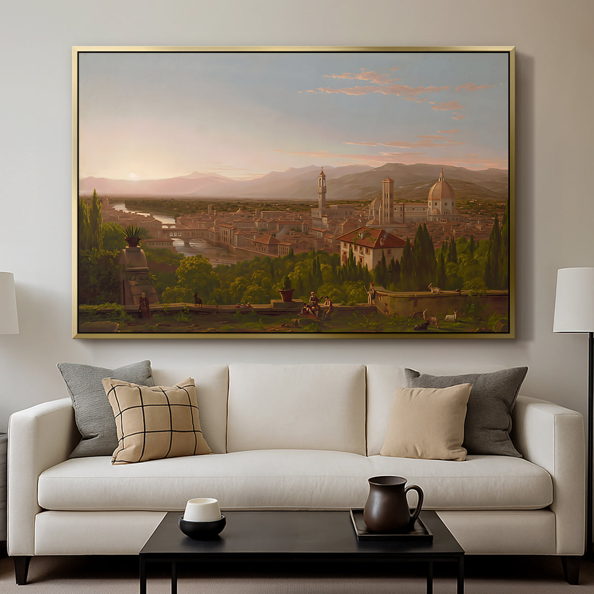 View of Florence from San Miniato, 1837 - Floater Framed Canvas Print