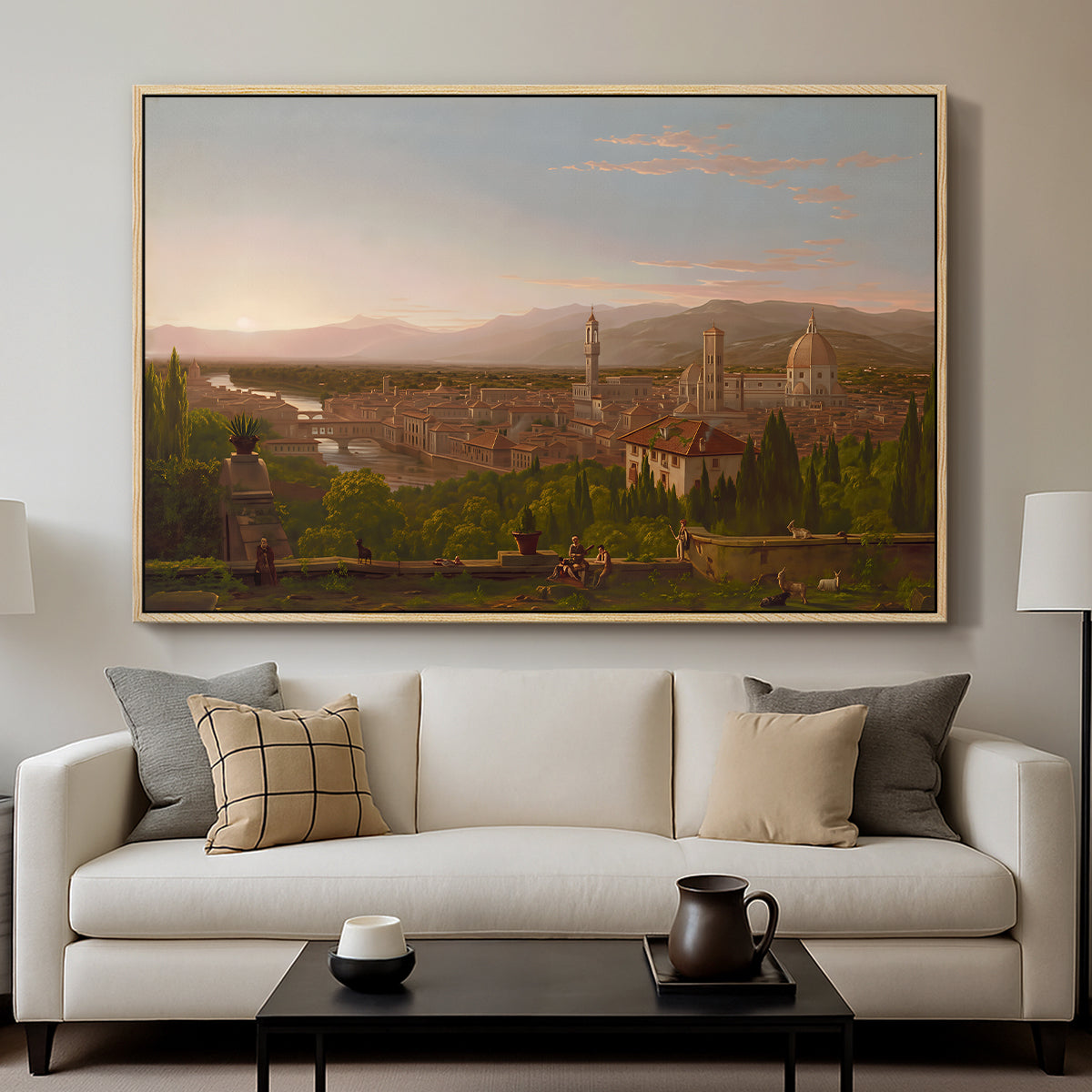 View of Florence from San Miniato, 1837 - Floater Framed Canvas Print