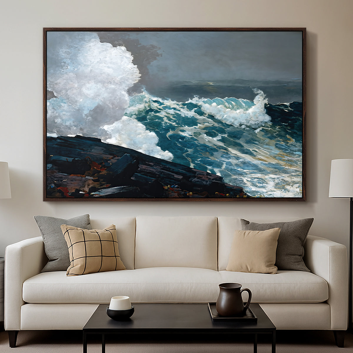 Northeaster, 1895 - Floater Framed Canvas Print
