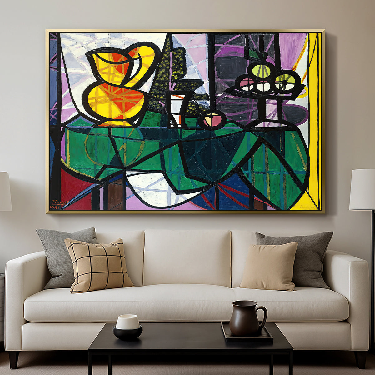 Pitcher and Bowl of Fruit, 1931 - Floater Framed Canvas Print