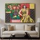 Seated Woman with a Vase of Amaryllis, 1941 - Floater Framed Canvas Print