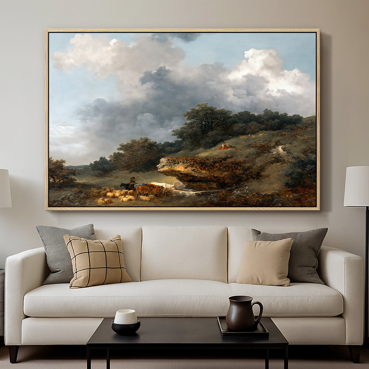 The Watering Place, c. 1765 - Floater Framed Canvas Print