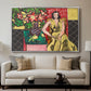 Seated Woman with a Vase of Amaryllis, 1941 - Floater Framed Canvas Print