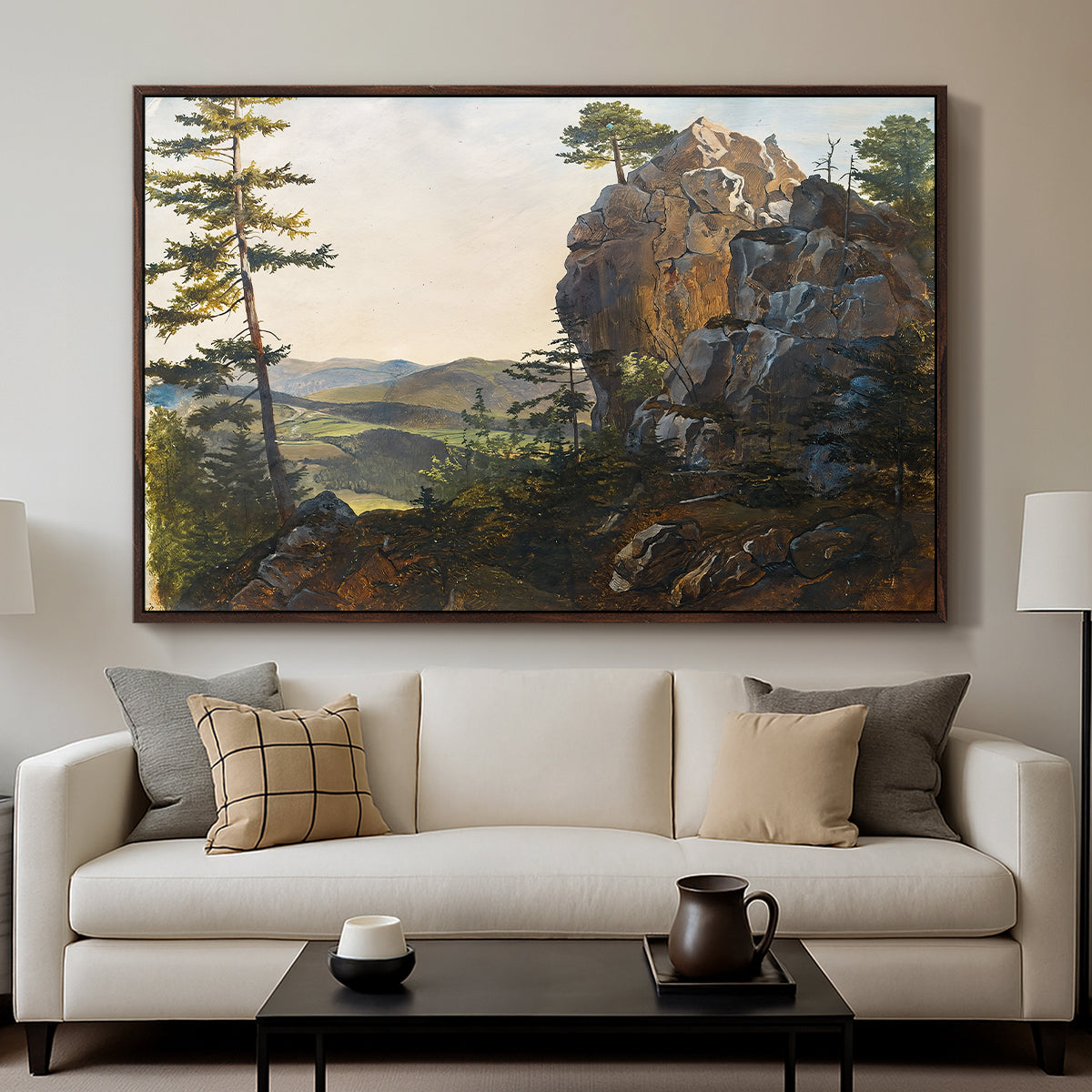 Landscape with the Balbersteine near Miesenbach, 1839 - Floater Framed Canvas Print