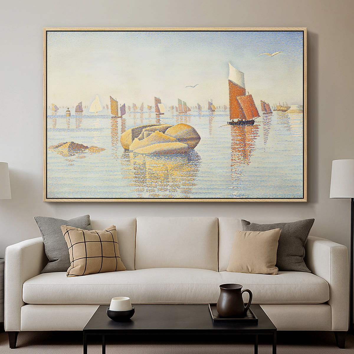 Concarneau, Quiet Morning, Opus 219, 1891 - Floater Framed Canvas Print