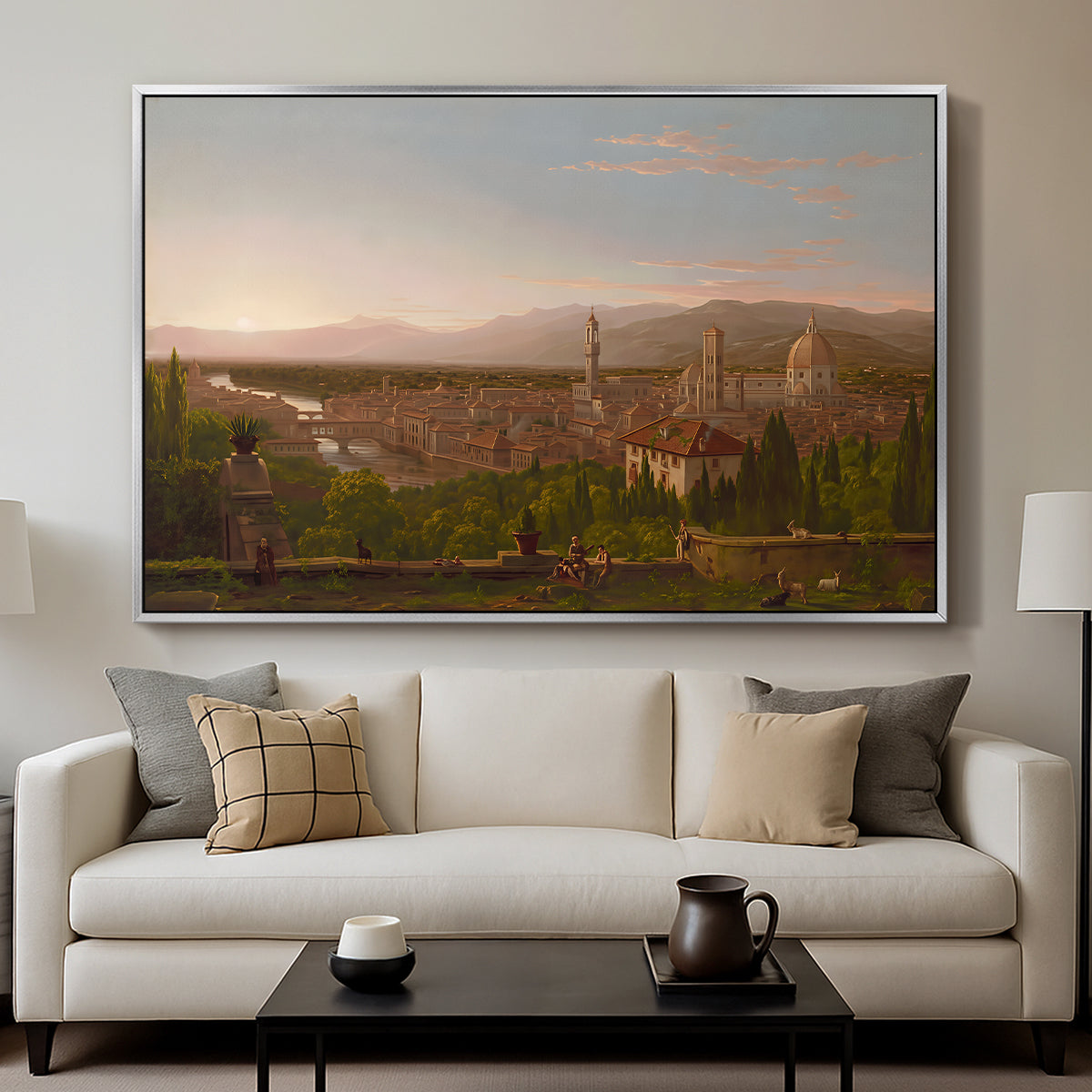 View of Florence from San Miniato, 1837 - Floater Framed Canvas Print