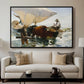 The Return from Fishing: Hauling the Boat, 1894 - Floater Framed Canvas Print