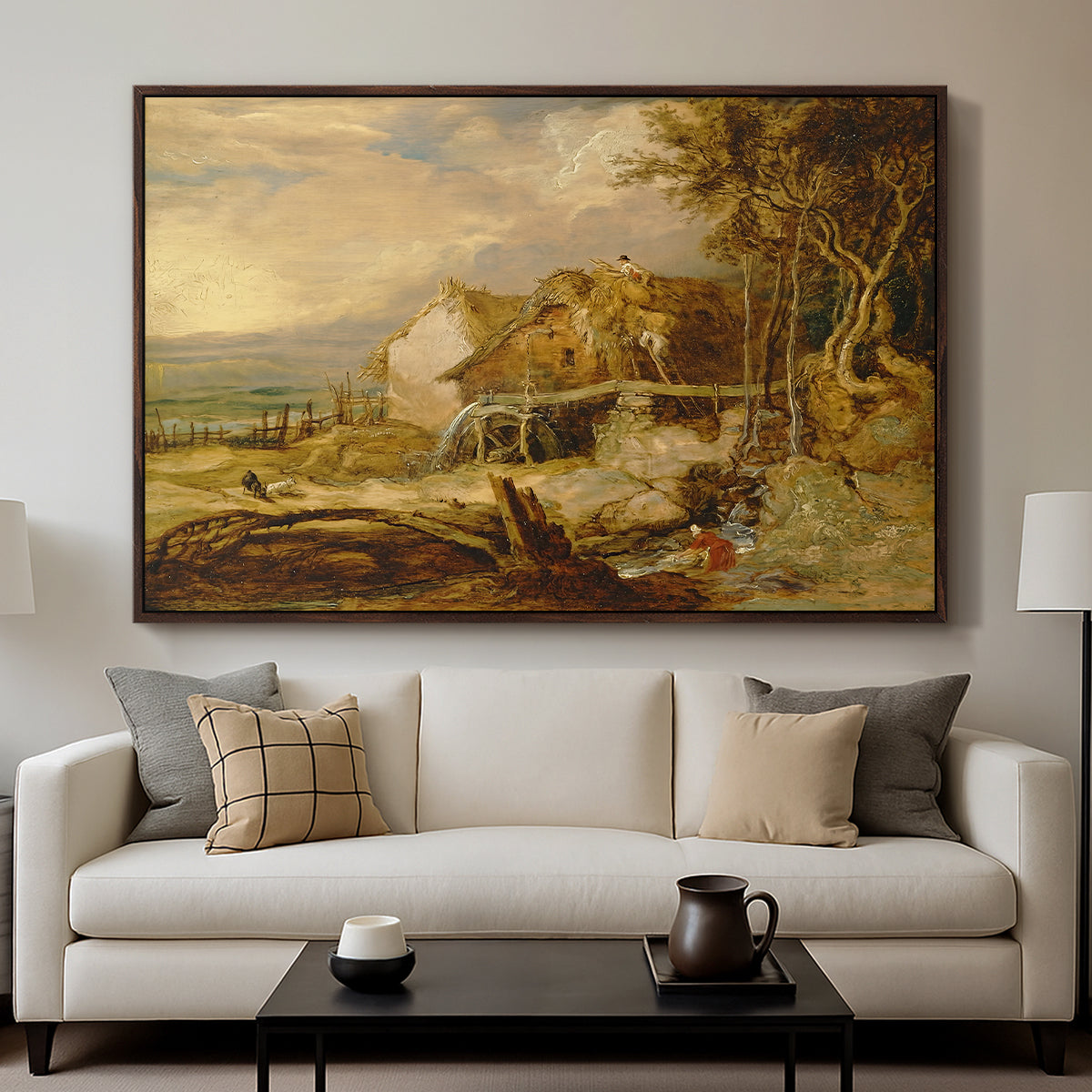 An Overshot Mill, c. 1802-1807 - Floater Framed Canvas Print