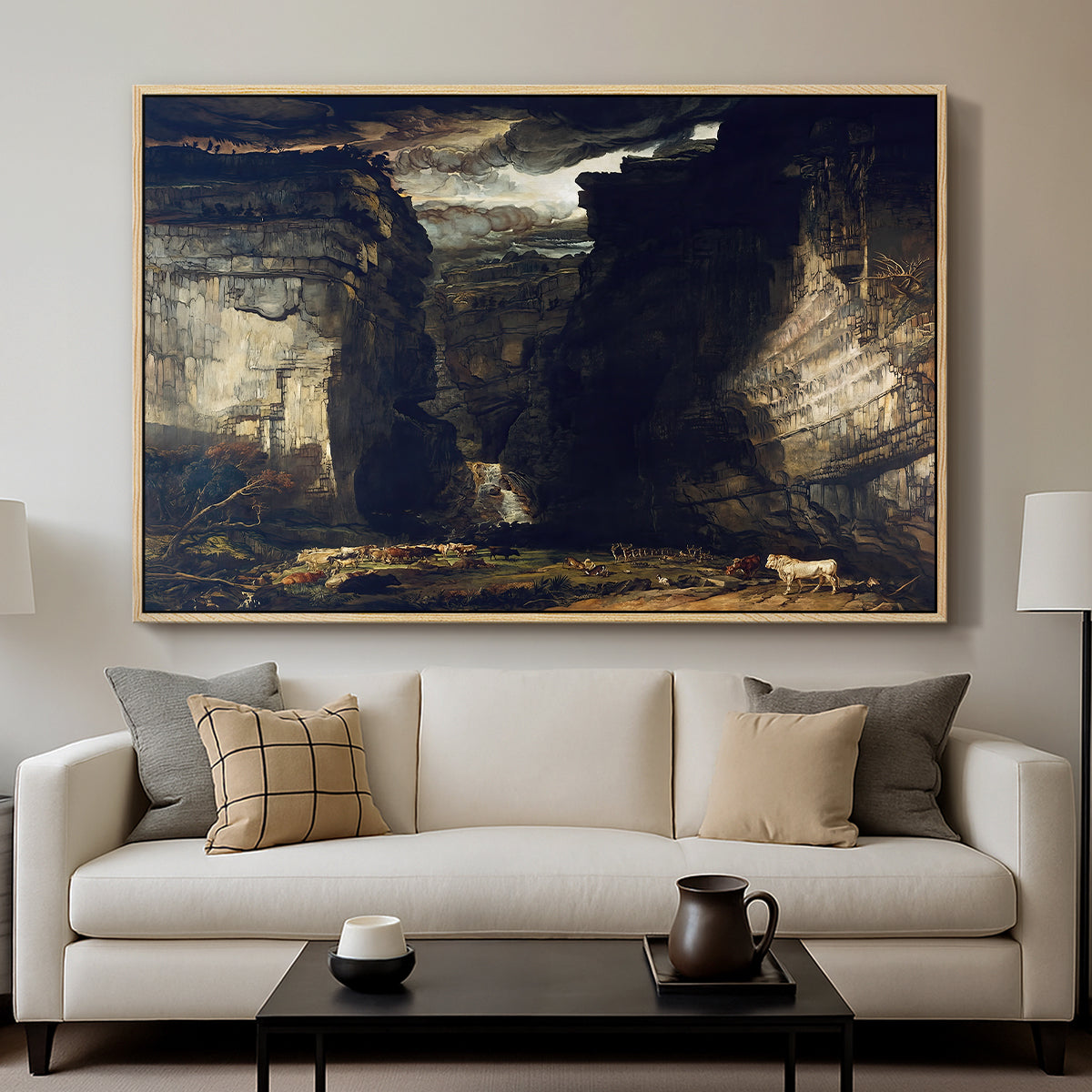 Gordale Scar, c. 1811-1813 - Floater Framed Canvas Print