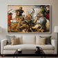 The Wolf and Fox Hunt, c. 1616 - Floater Framed Canvas Print