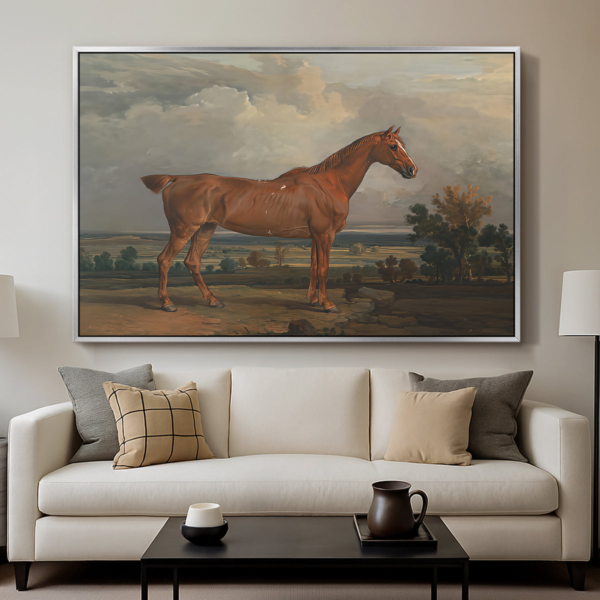 Hunter in a Landscape, 1810 - Floater Framed Canvas Print