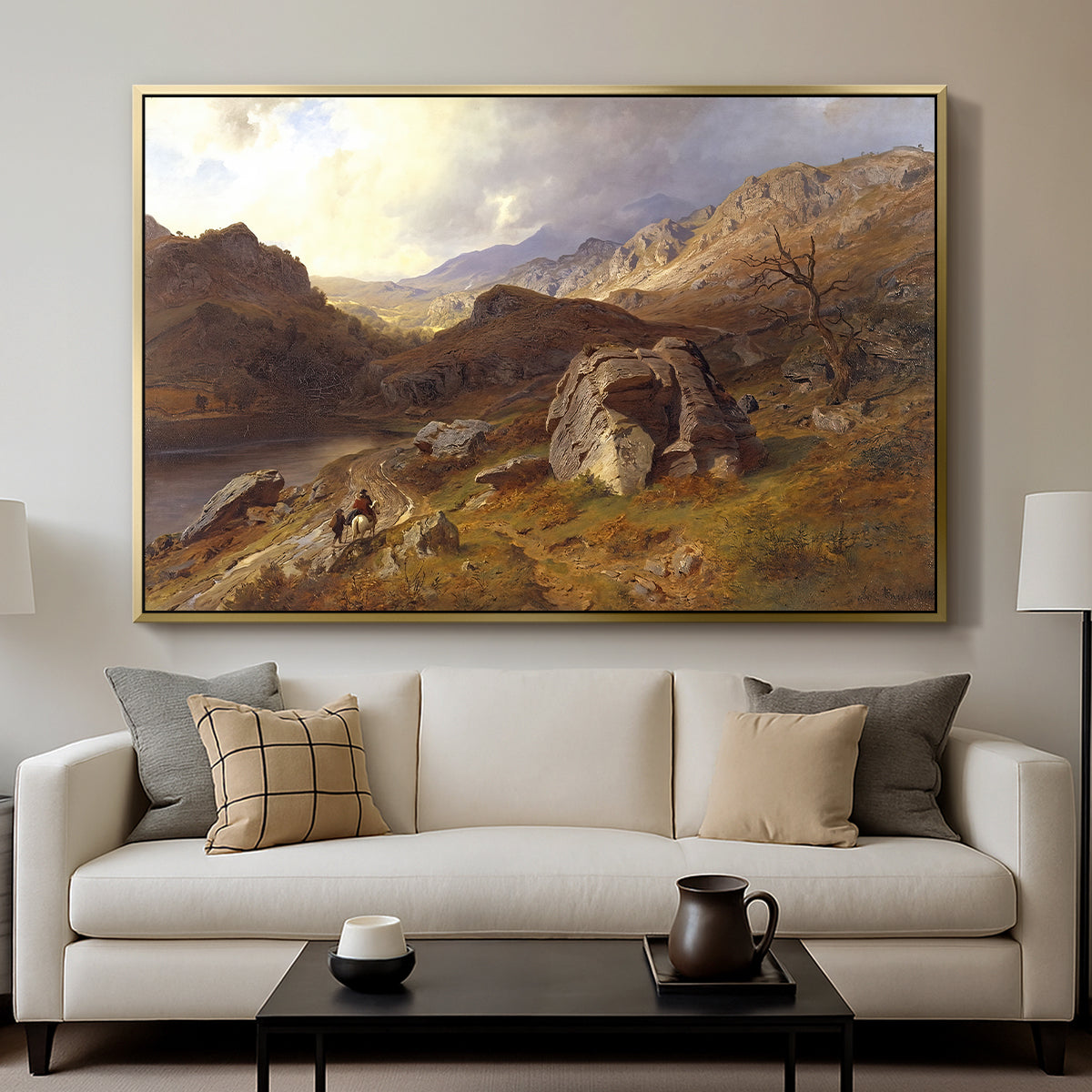 Lledr Valley in Wales, 1864 - Floater Framed Canvas Print