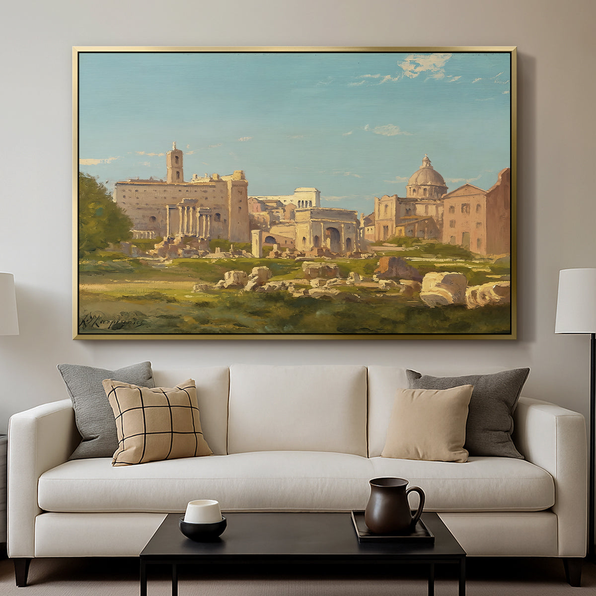The Roman Forum, c. 1860 - Floater Framed Canvas Print