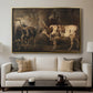 Portraits of Two Extraordinary Oxen, Property of the Earl of Powis, 1814 - Floater Framed Canvas Print