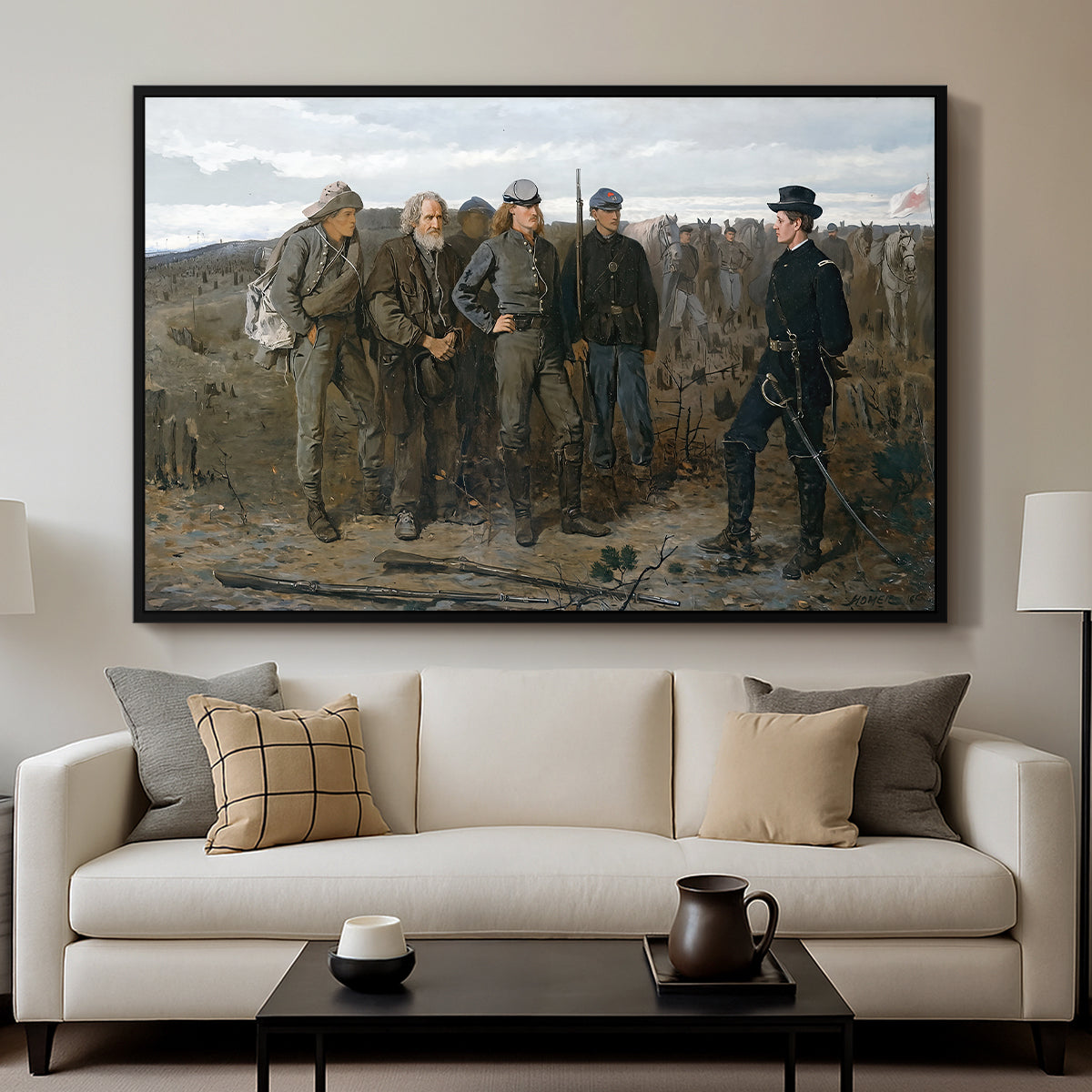 Prisoners from the Front, 1866 - Floater Framed Canvas Print