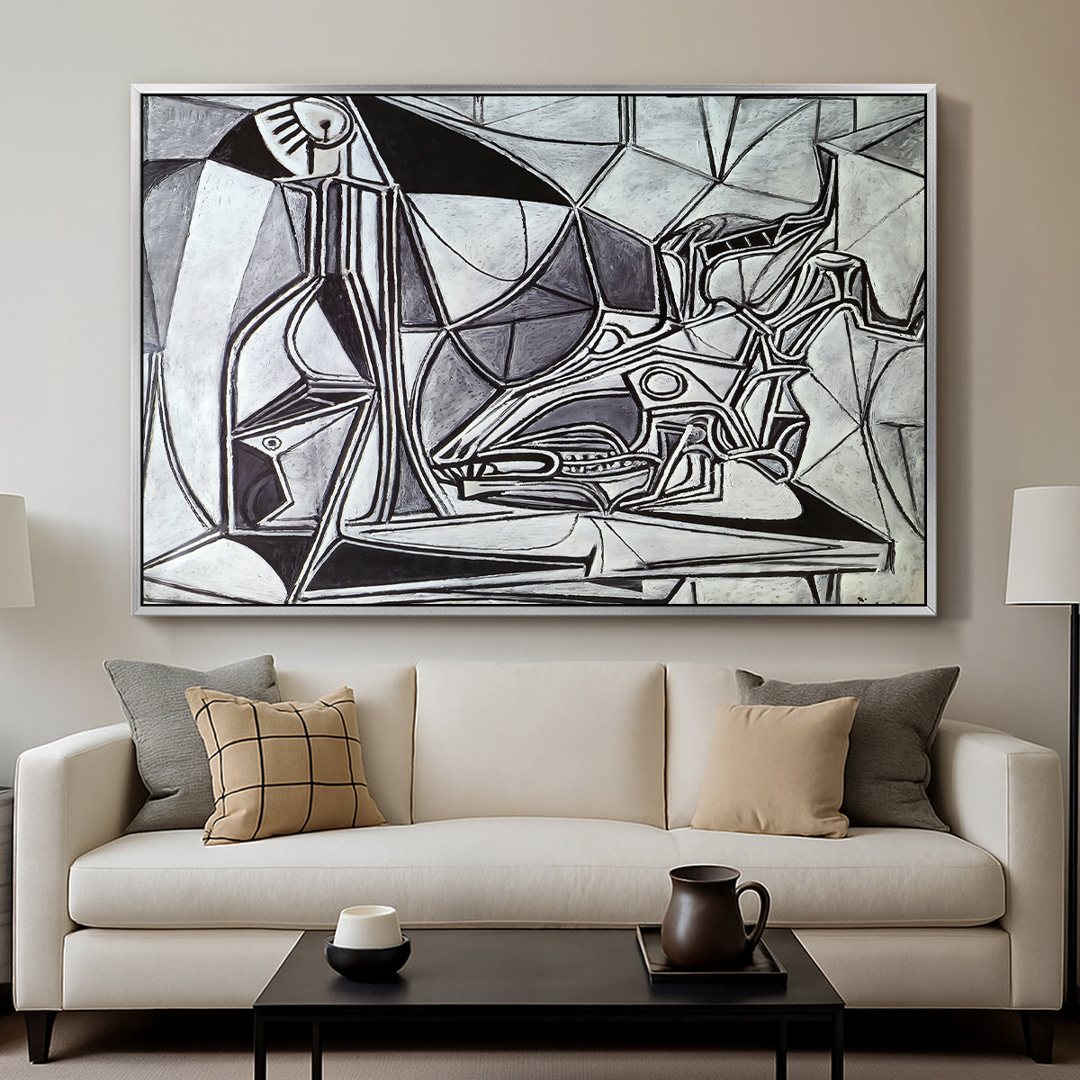 Goat's Skull, Bottle and Candle, 1952 - Floater Framed Canvas Print