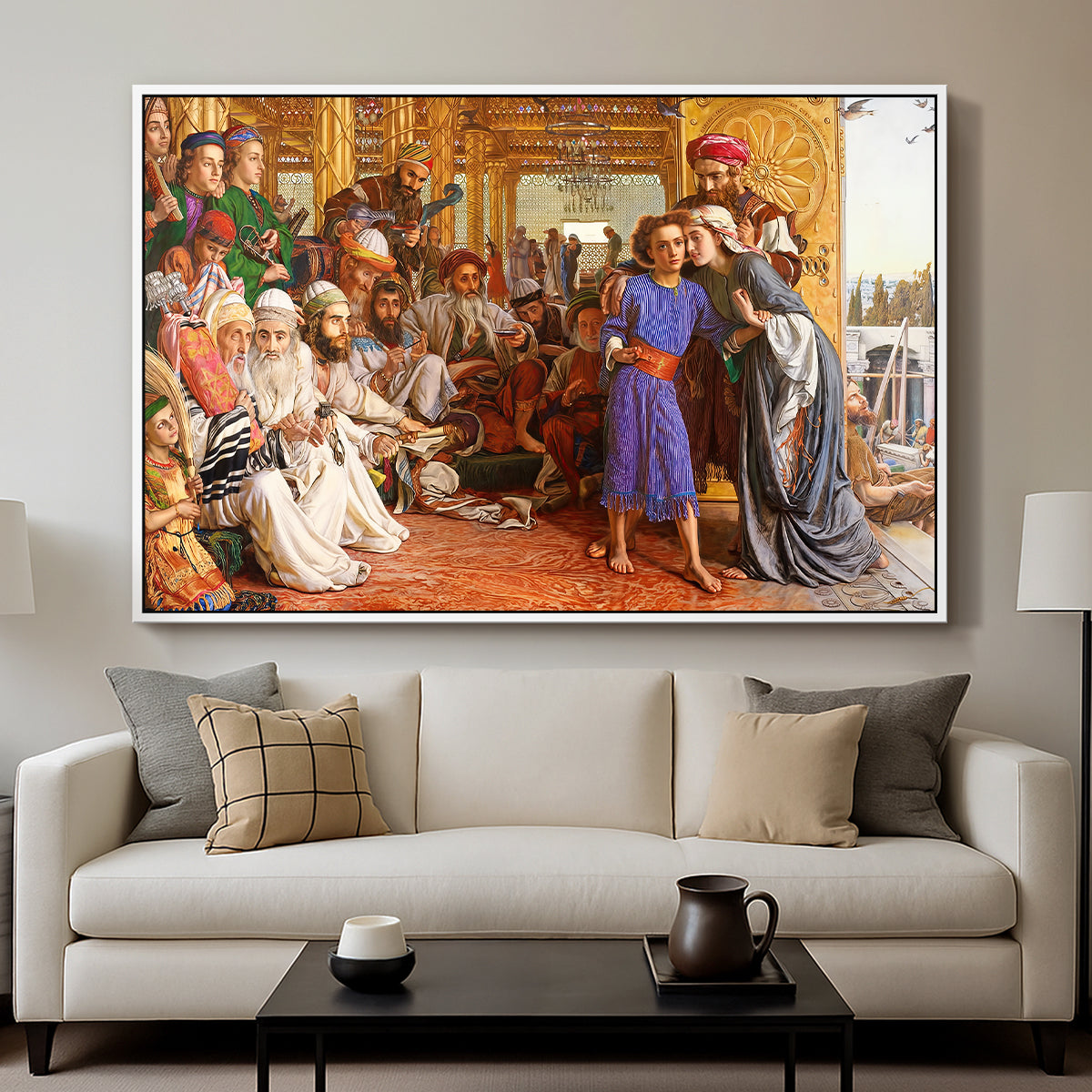 The Finding of the Saviour in the Temple, 1854-1860 - Floater Framed Canvas Print