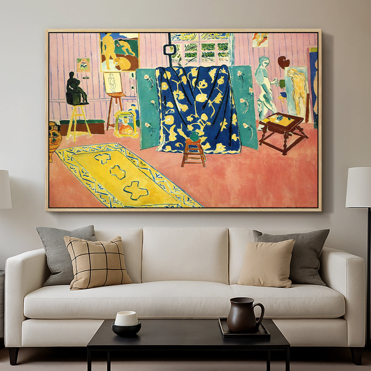 The Pink Studio (L'Atelier Rose), 1911 - Floater Framed Canvas Print