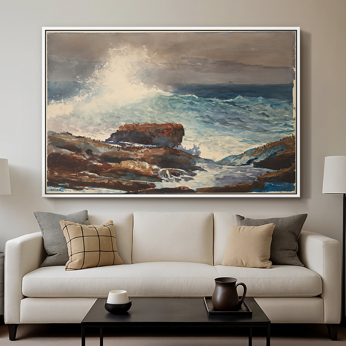 Incoming Tide, Scarboro, Maine, 1883 - Floater Framed Canvas Print