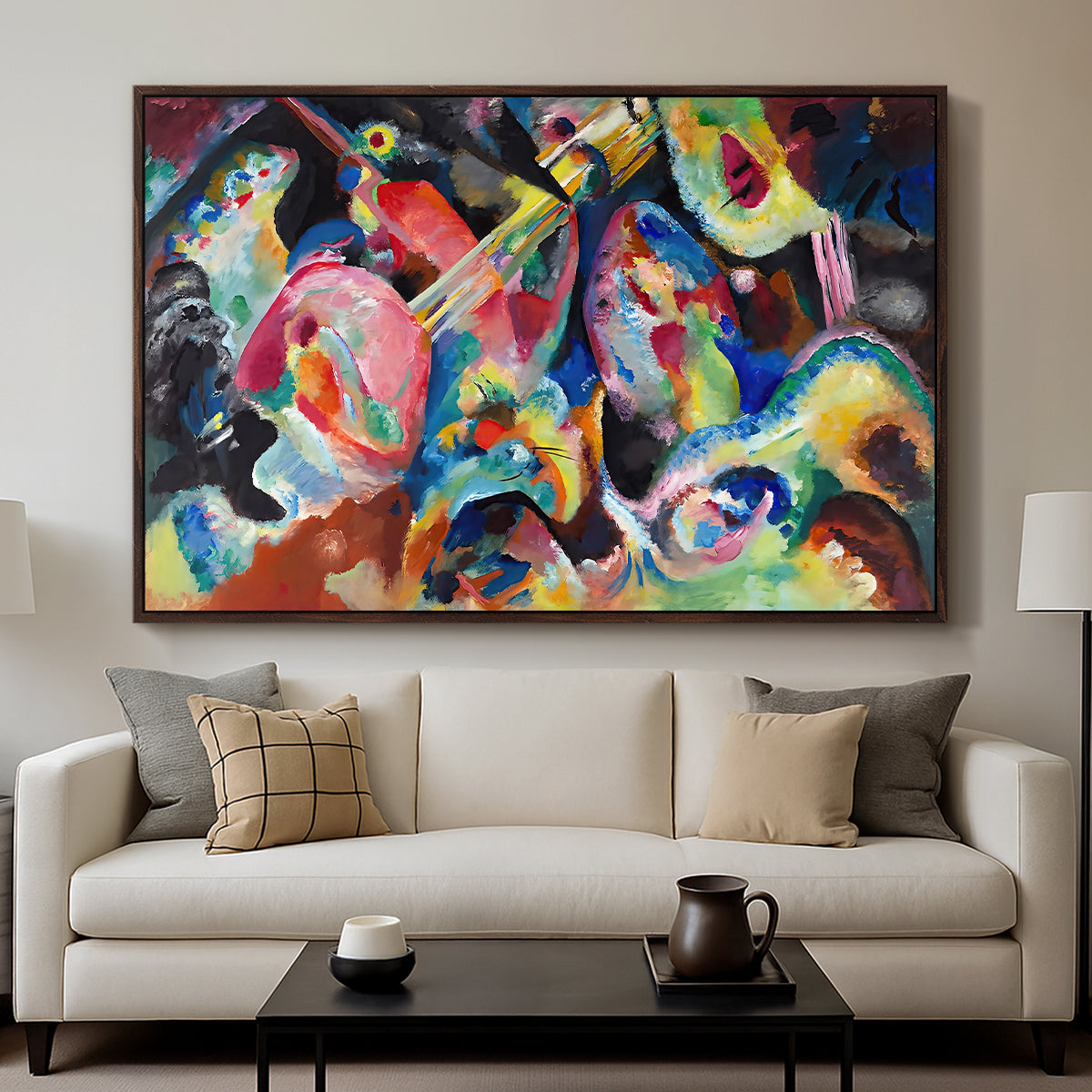Improvisation. Deluge, 1913 - Floater Framed Canvas Print