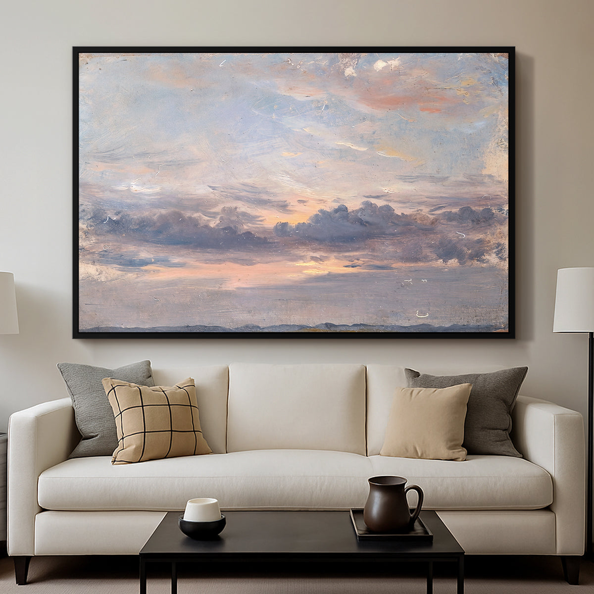 A Cloud Study, Sunset, c. 1821-1822 - Floater Framed Canvas Print