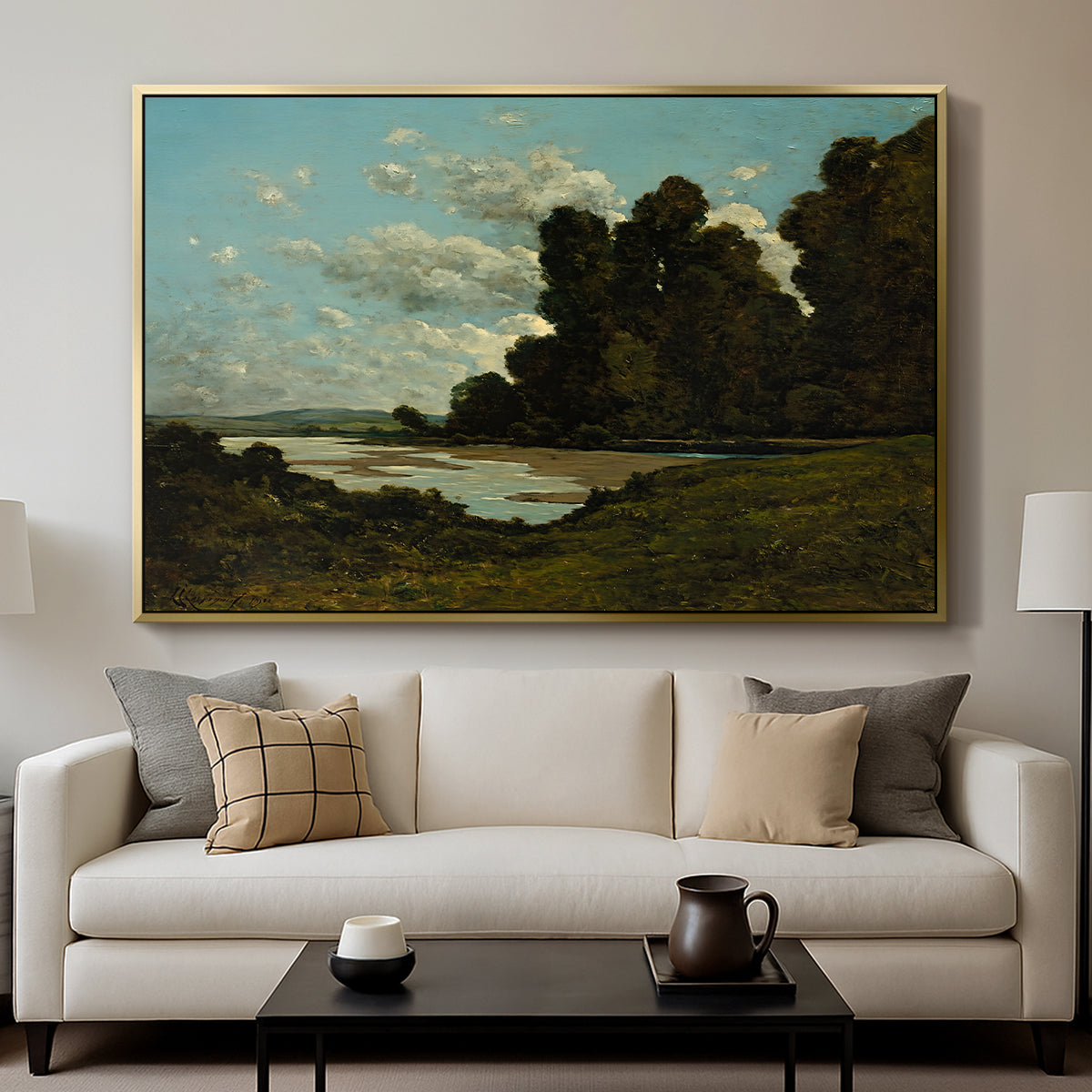 The River Loire at Nevers, 1901 - Floater Framed Canvas Print