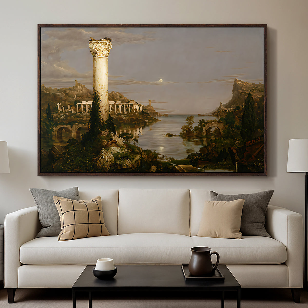 The Course of Empire: Desolation, 1836 - Floater Framed Canvas Print