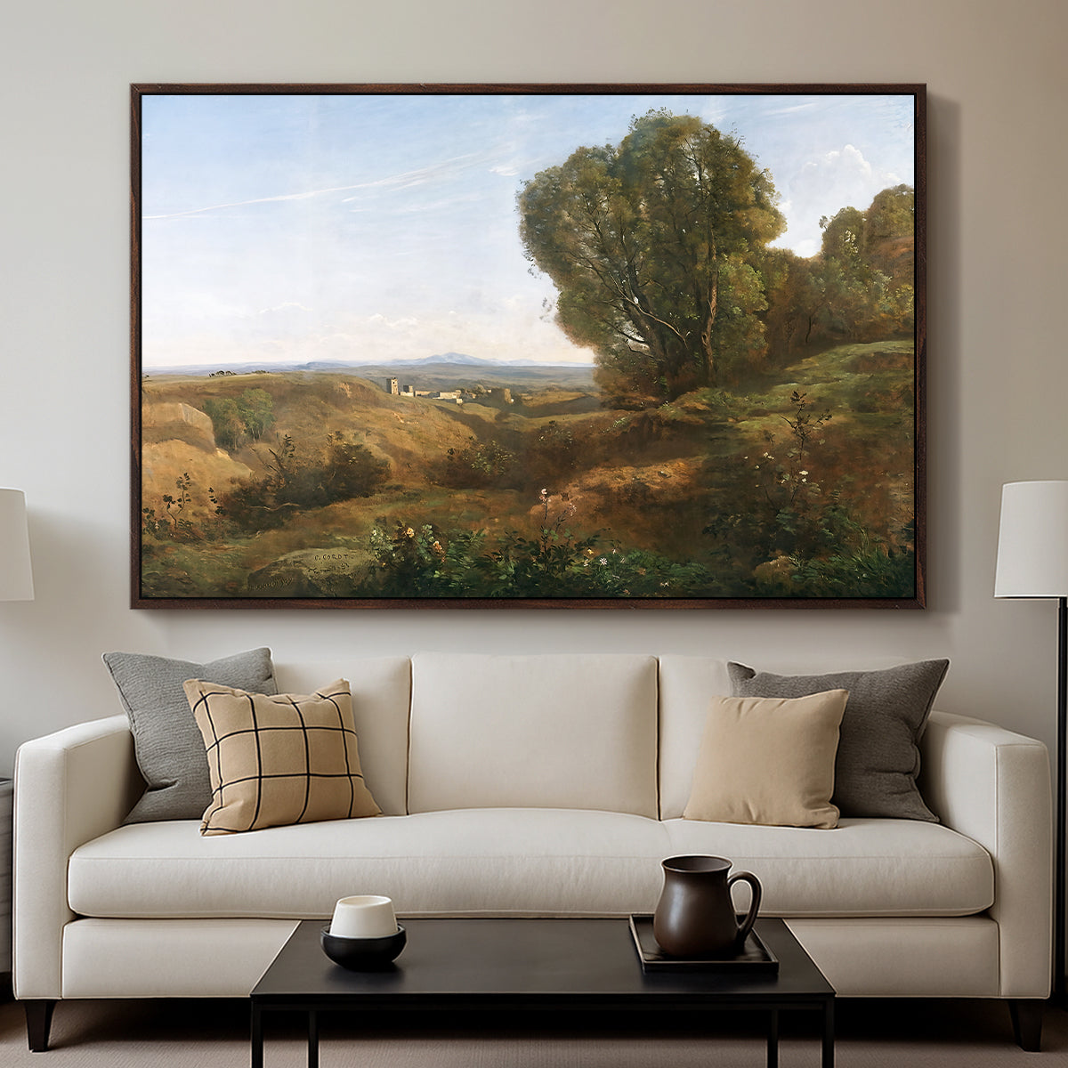 Souvenir of Roquemaure in the Gard, c. 1853 - Floater Framed Canvas Print