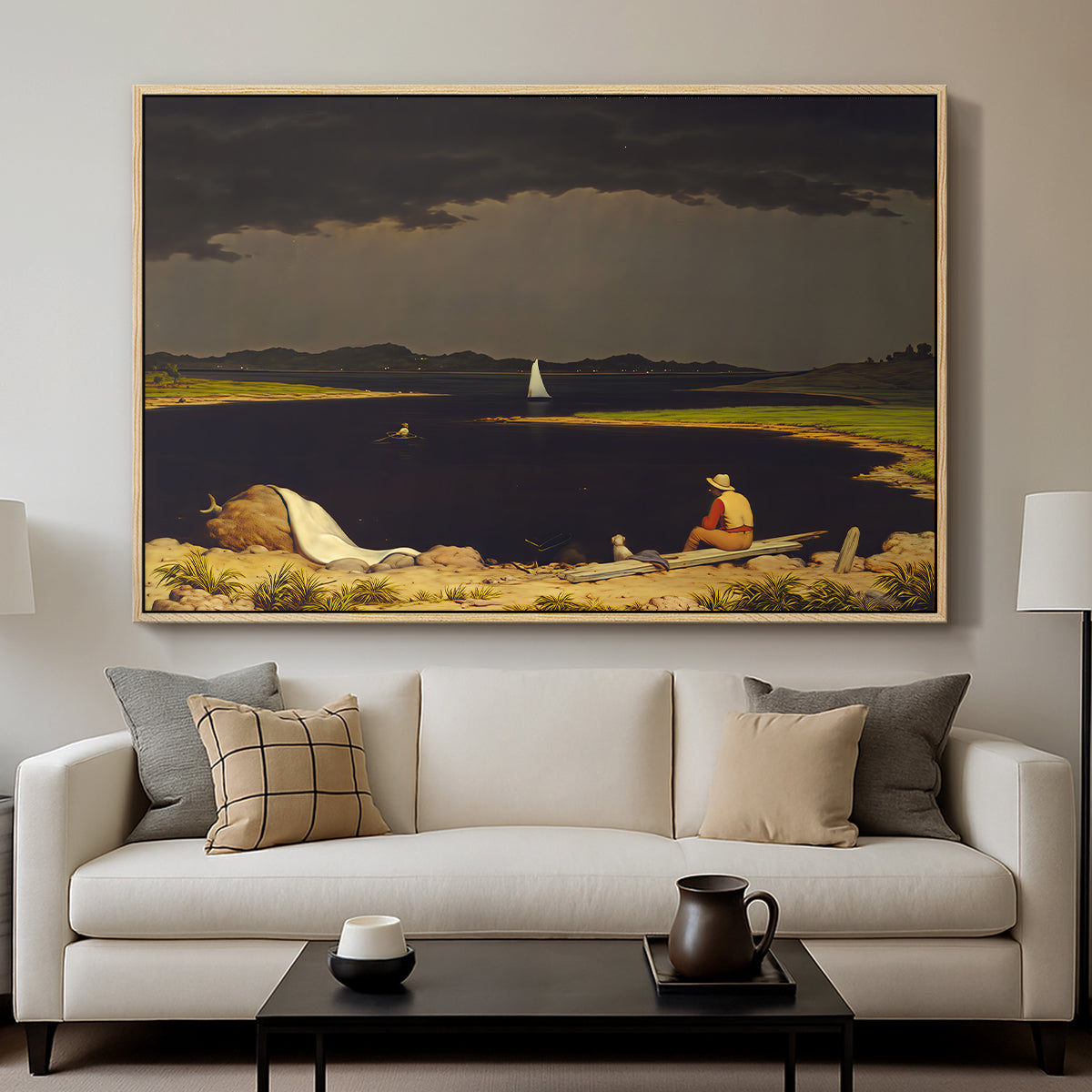 Approaching Thunder Storm, 1859 - Floater Framed Canvas Print