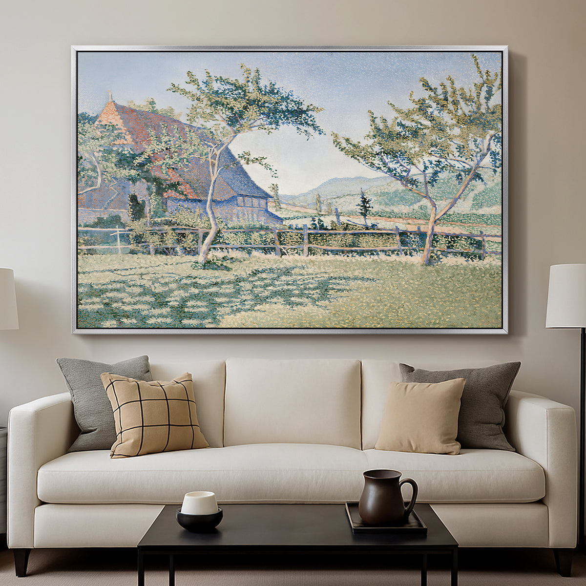 Comblat-le-Château, the Meadow, Opus 161, 1887 - Floater Framed Canvas Print