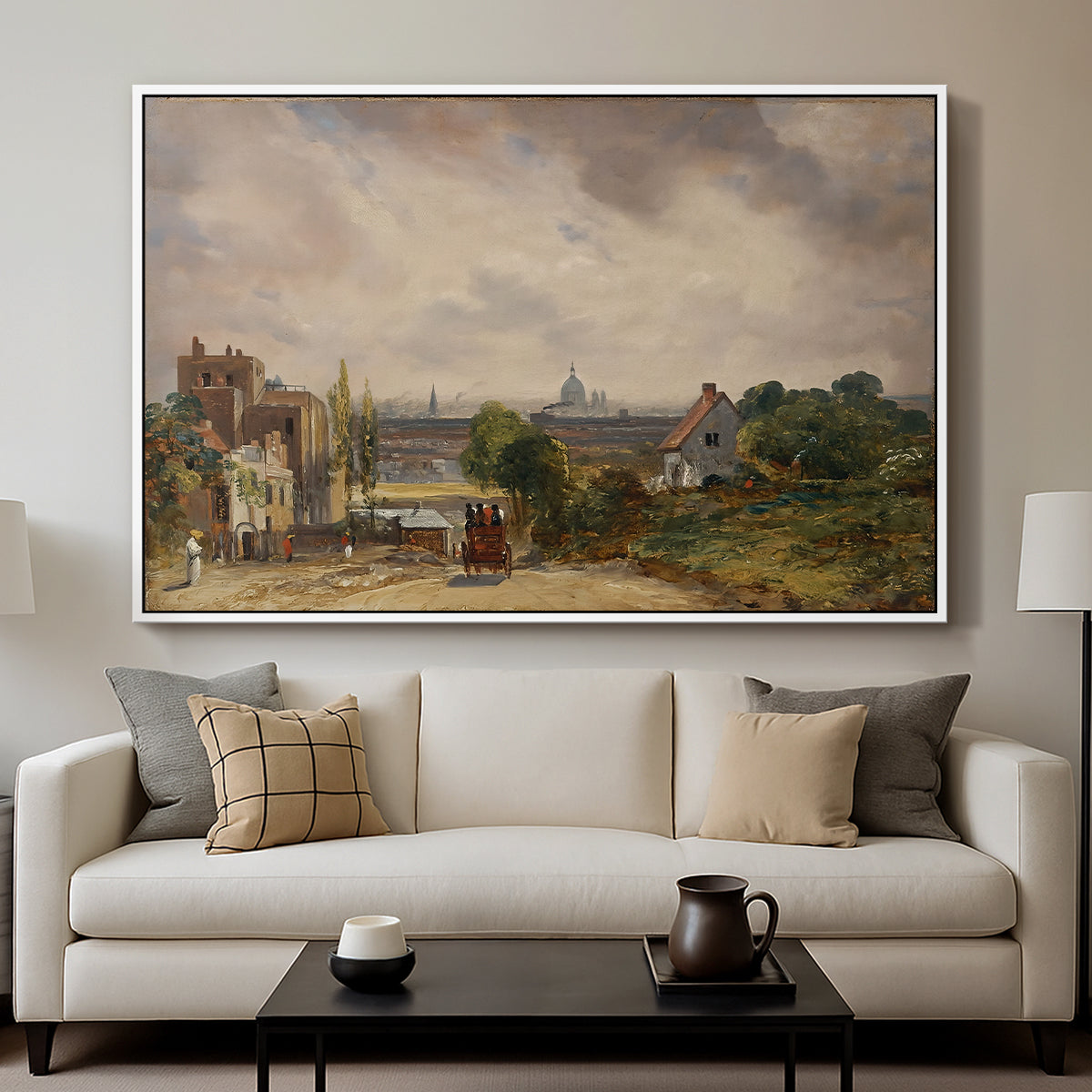 Sir Richard Steele's Cottage, Hampstead, c. 1832 - Floater Framed Canvas Print