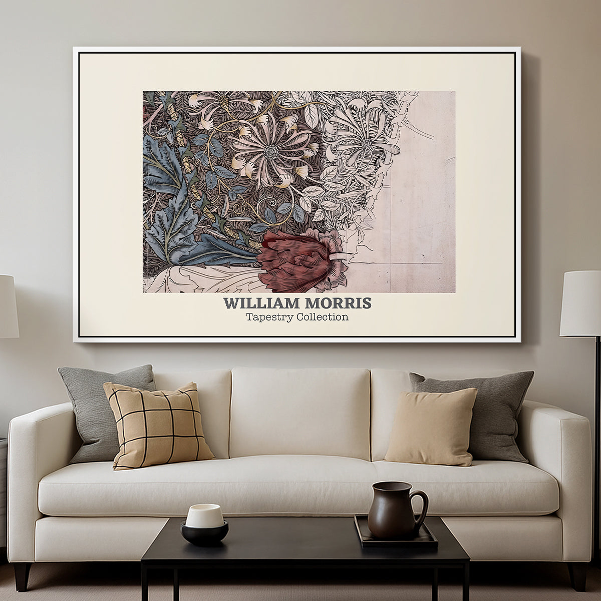 Honeysuckle (Tapestry Collection), 1874 - Floater Framed Canvas Print